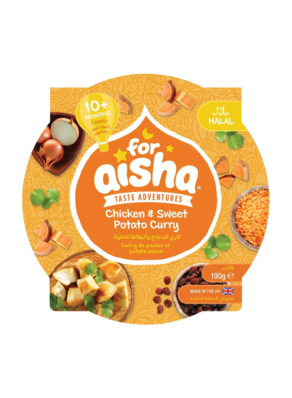 

For Aisha 10+ Months Tray Meals Chicken & Sweet Potato Curry, 190g