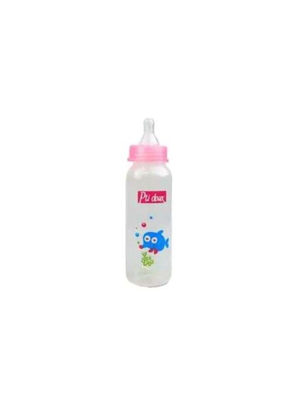 

Pti Doux Classic Narrow Neck Baby Feeding Bottle, 250ml, Pink/Clear
