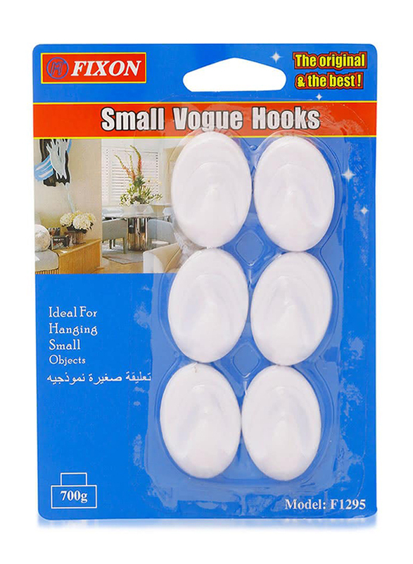 Fixon Small Vogue Hooks, 6 Pieces