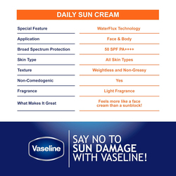 Vaseline SPF 50 Daily Sun Cream, 50ml