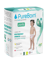 Pureborn Baby Pants, Size 6, 16+ Kg, 18 Count