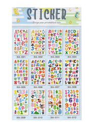 Arco Alphabet and Numbers Fancy Sticker, Multicolour