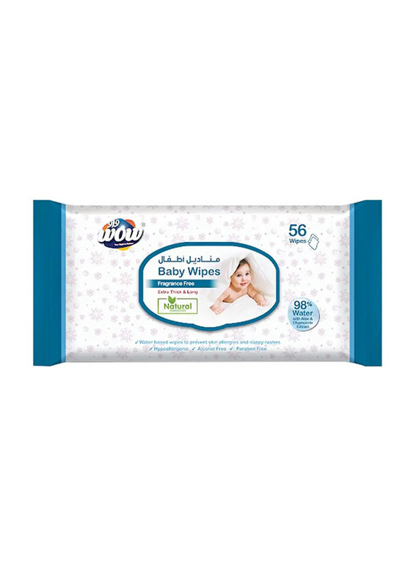 Wow 56 Wipes Fragrance Free Wet Wipes for Baby