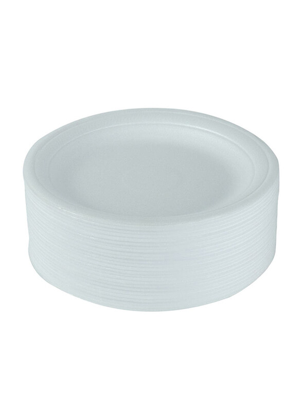 

Union 500-Piece Disposable Foam Round Serving Plate Set, White