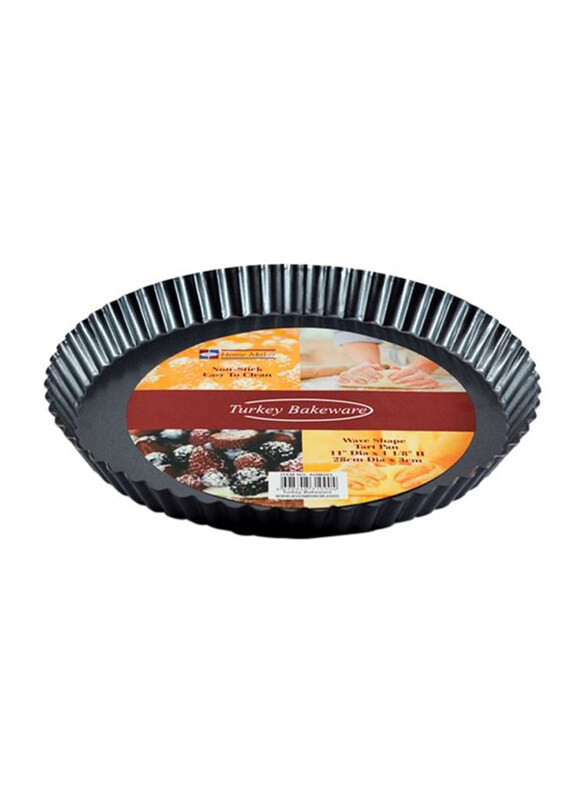 Homemaker 28cm Flan Tin Flat Base, AHM203, Black