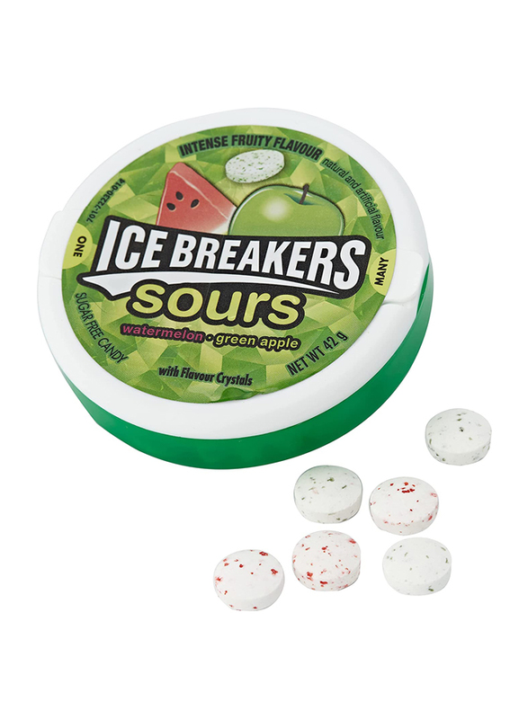 Icebreaker Sugar Free Watermelon & Green Apple Sours Candy, 42g