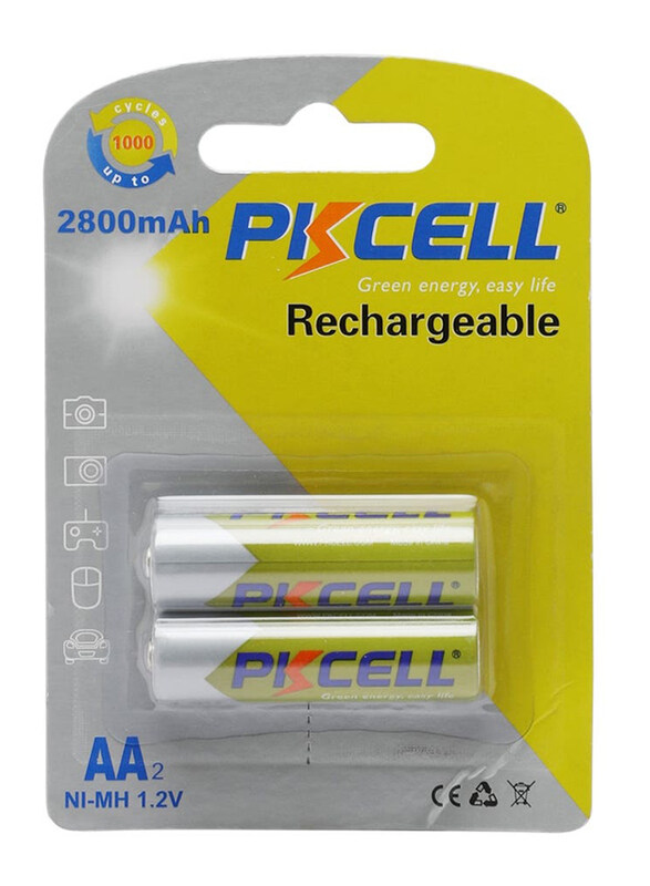 

Pkcell AA2 2800mAh Rechargeable Battery Set, 2 Pieces, Multicolour