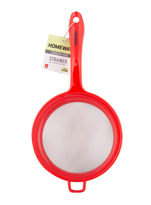 Homeway 14cm Stainless Steel Stainer, Red