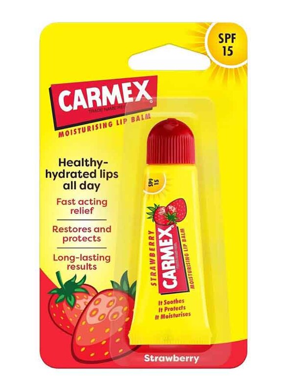 Carmex Moisturizes & Soothes Strawberry Lip Balm, 10g