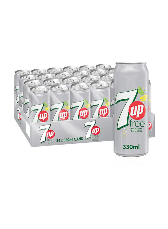 

7Up Free Carbonated Soft Drink Cans, 24 x 330ml