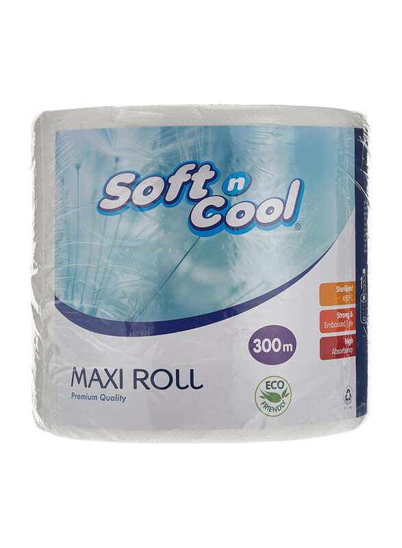 

Soft N Cool Embossed Paper Maxi Roll, 300 Meter