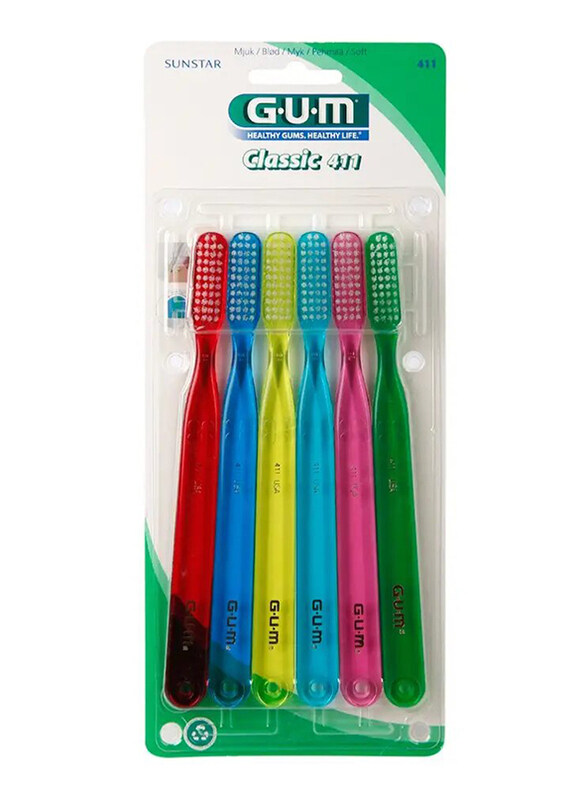 

Gum Classic 411 Toothbrush Set - 6 Pieces