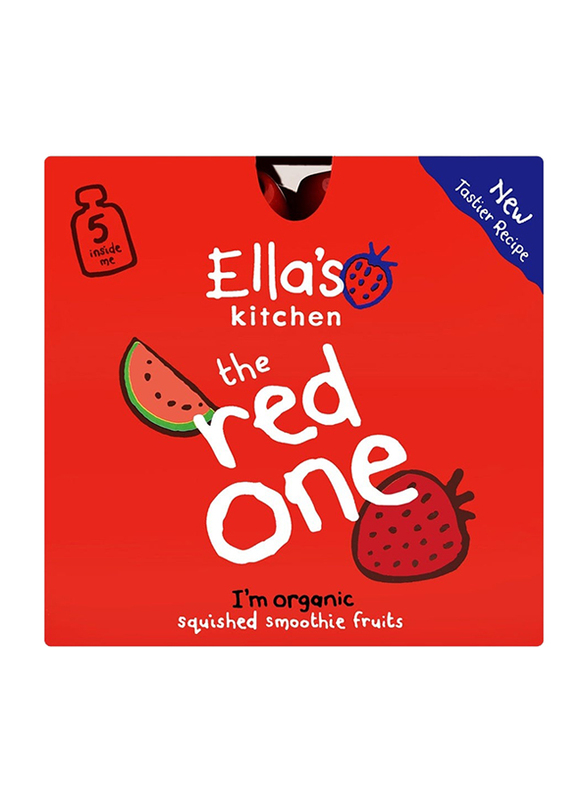 Ella's Kitchen Organic The Red One Squished Smoothie Fruits, 5 x 90g