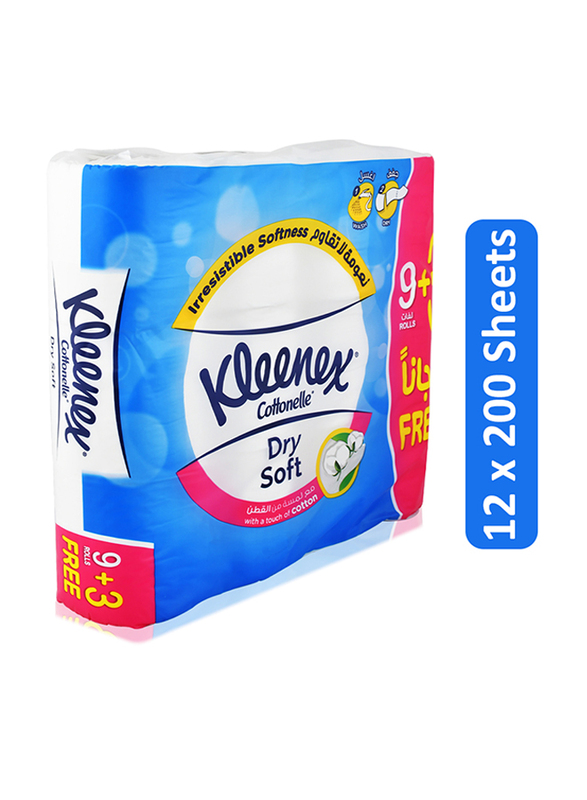 Kleenex Dry Soft Toilet Tissue, 12 x 200 Sheets
