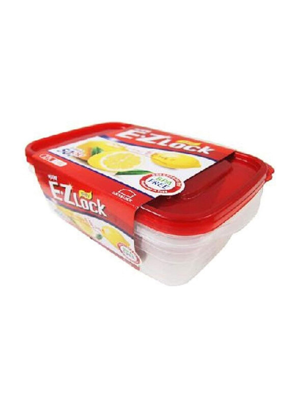 

Lock & Lock E-Zlock Rectangle Container, 2.7L, 2 Pieces, HLE6804, Red