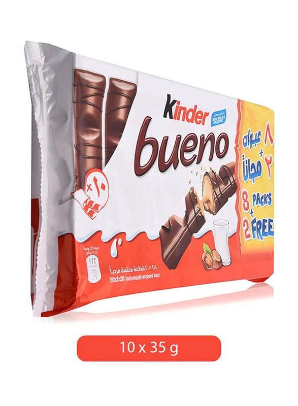Kinder Bueno Chocolate Bar - 10 x 35g