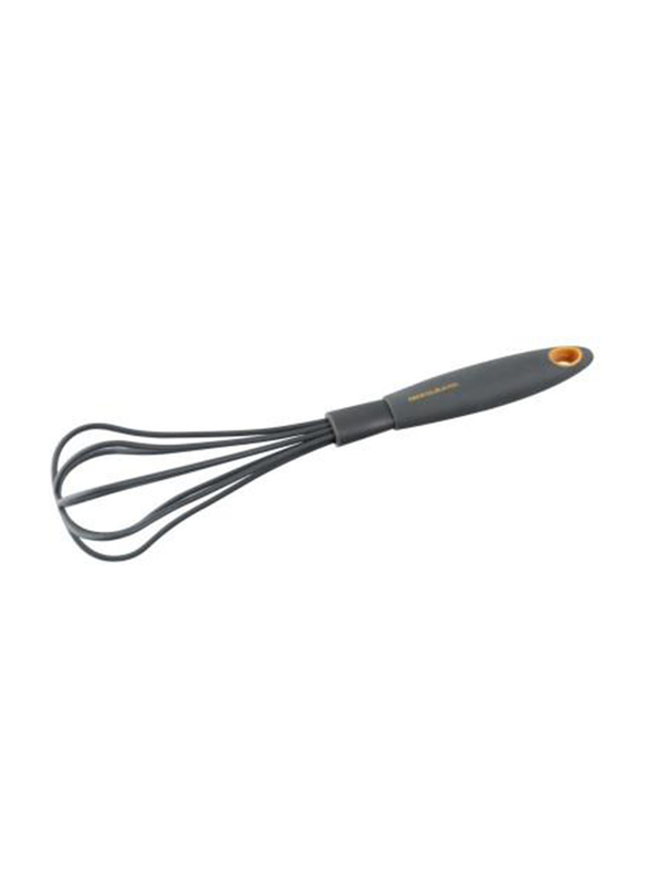 Fackelmann 29cm Soft Grip Nylon Whisk, Black/Orange