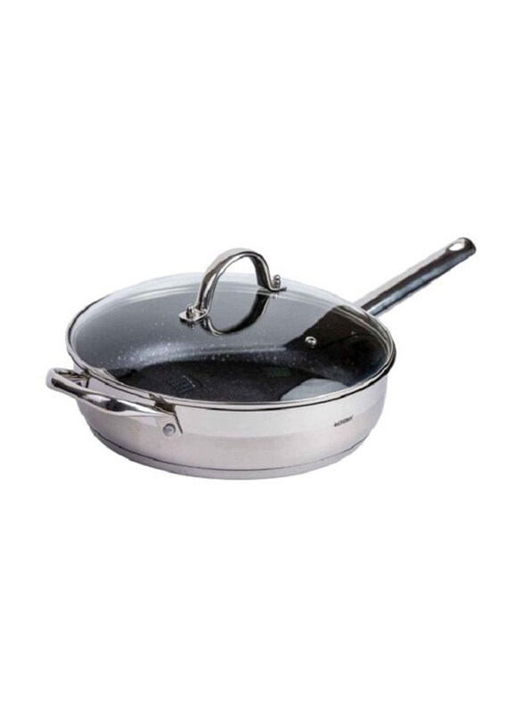 

Bergner 28cm Gourmet Stainless Steel Frypan With Lid, Silver