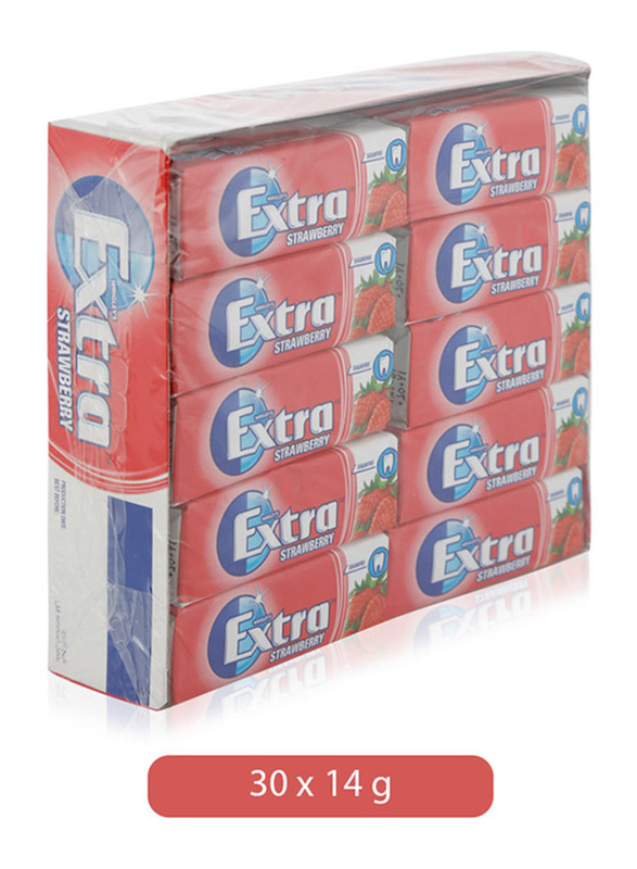 Extra Strawberry Flavored Chewing Gum Pellets