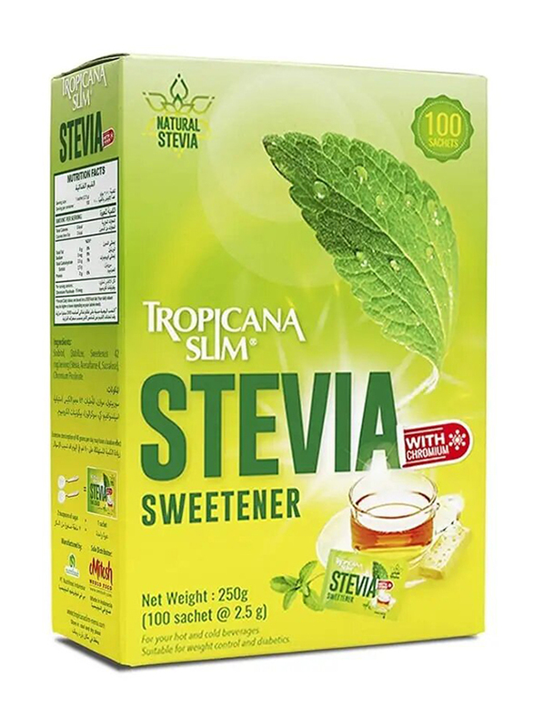 Tropicana Slim Stevia with Chromium Sweetener, 100 Sachets