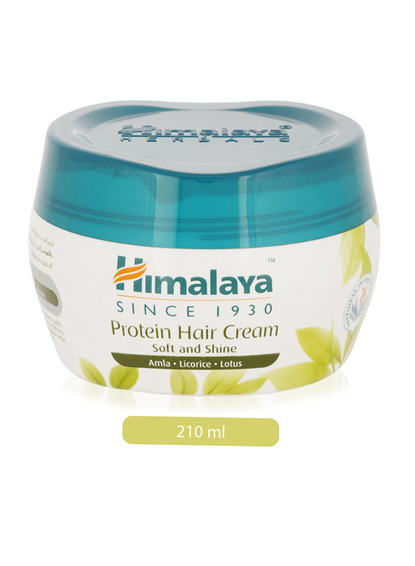 هيمالايا هيربالز كريم النعومة و اللمعان بروتين لجميع أنواع الشعر, 210 مل