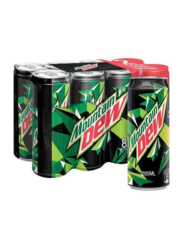 Mountain Dew, Carbonated Soft Drink, Cans, 8 Can x 295ml