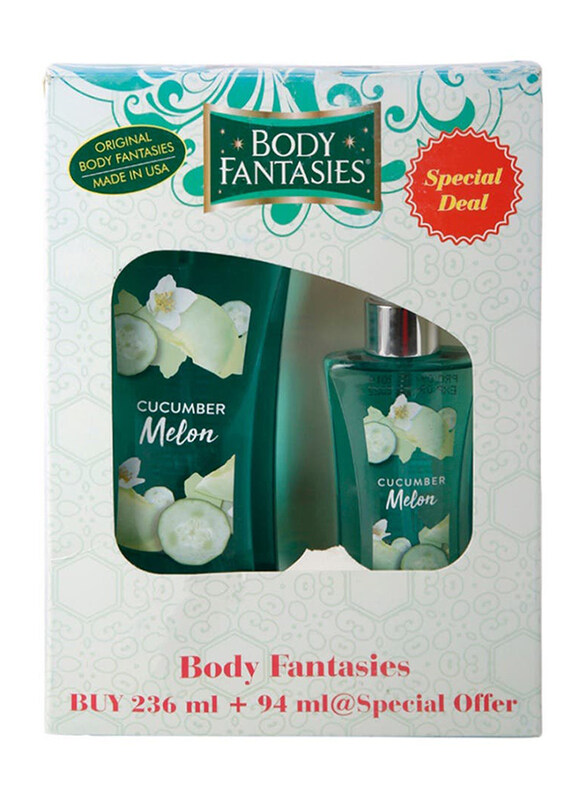 

Body Fantasies Cucumber & Melon Fragrance Body Spray for Women, 236 ml + 94 ml
