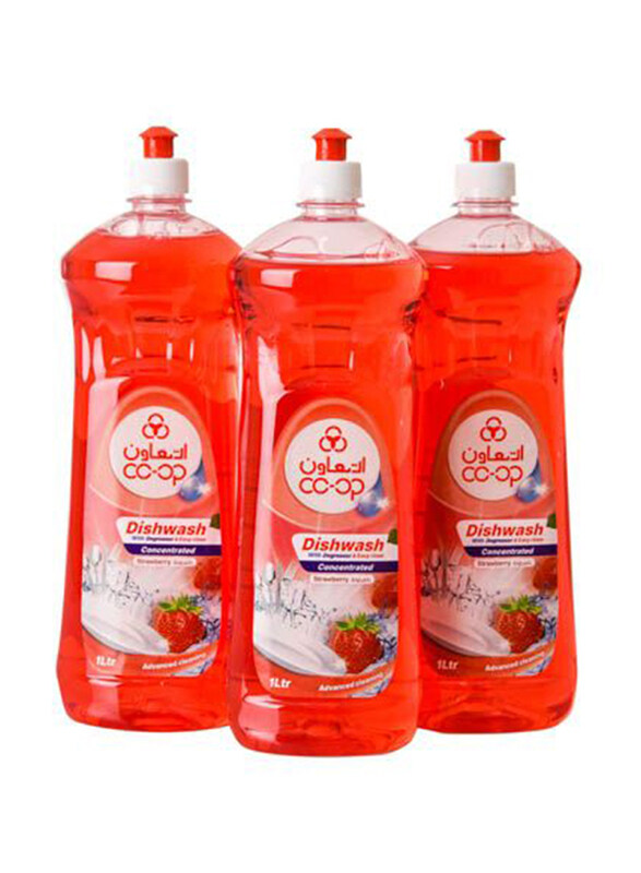 

CO-OP Strawberry Liquid Dish Wash, 3 x 1 Liter