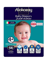 Alokozay Premium Baby Diapers, Size 4+, 10-16 kg, 56 Count