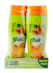 Vatika Sweet Almond Moisturizing Shampoo for Dry Hair, 400ml, 2 Pieces