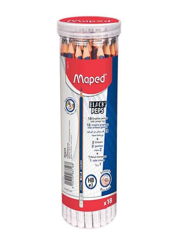 

Maped 18-Piece Pencil Set Eraser and Sharpener, Multicolour