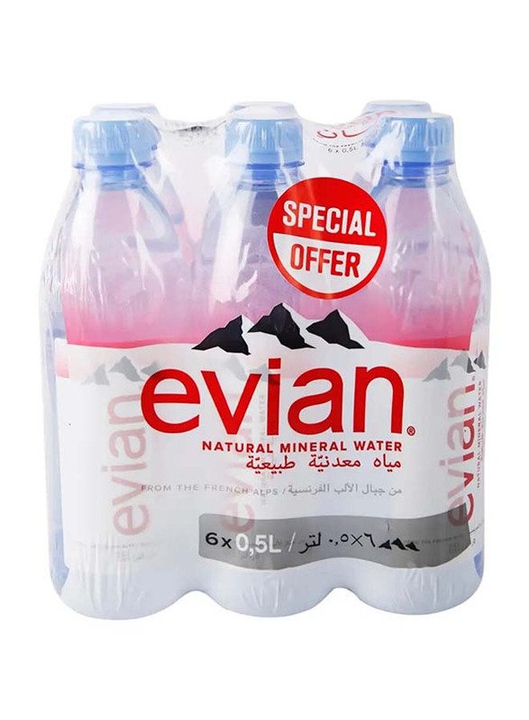 Evian Water - 6 x 500ml