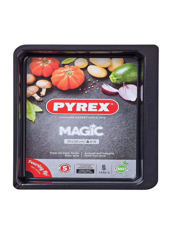 

Pyrex 35cm Magic Rectangular Roaster, 35 x 26 x 5cm, Black