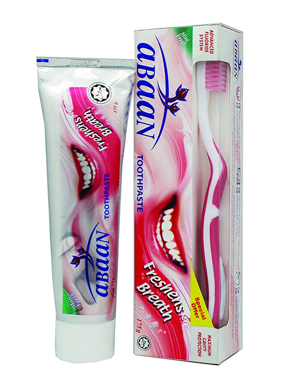 

Abaan Advance Fluoride System Mint Fresh Toothpaste with Toothbrush, 175g