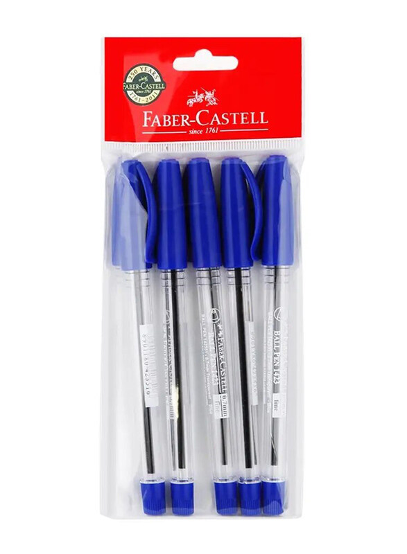 

Faber-Castell 1423 Ball Pen - Blue, 0.7 mm - 5 Pieces