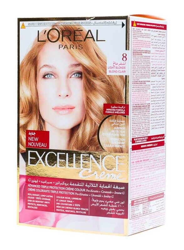 

L'Oréal Paris L'Oreal Paris Excellence Creme Hair Color, 8 Light Blonde, 172ml