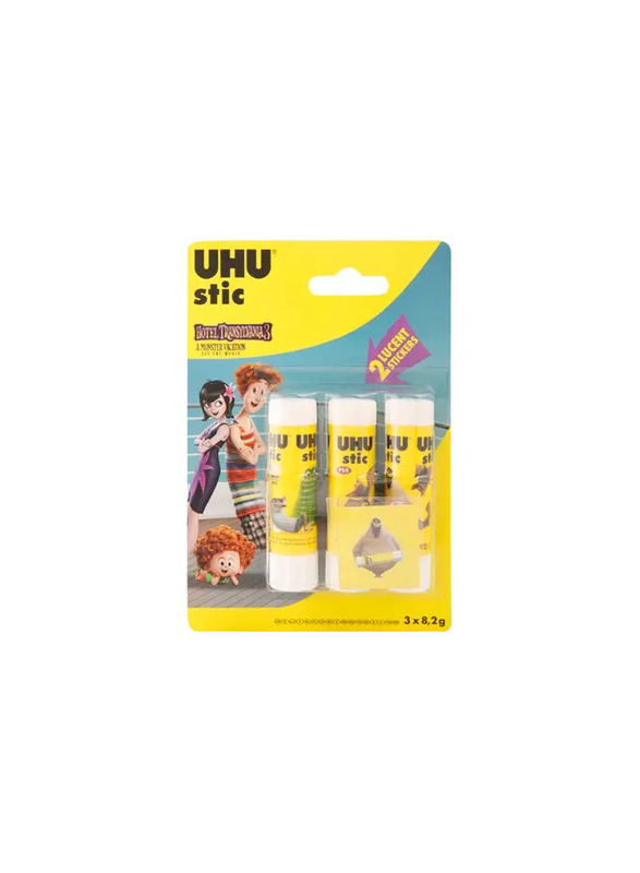 UHU Glue Stick Pack, 3 x 8.2 g