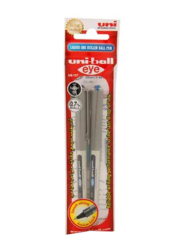 Uni-ball MI-UB157-02BEBK Eye Roller Ball Pens Set, Black, 2 Pieces