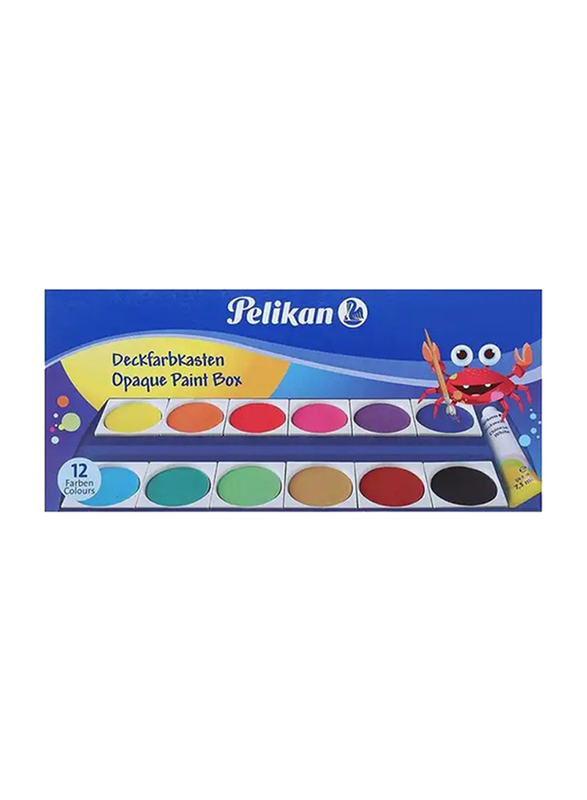 Pelikan Washable Junior Watercolour & Brush Plastic Set, 12 Colours