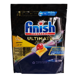 Finish Powerball Ultimate All In One Lemon Sparkle Dishwasher Detergent, 48 Tablets