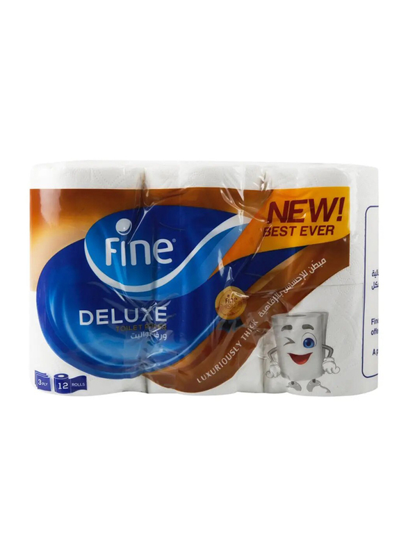 Fine Toilet Roll Deluxe - 24 Sheets, 3 Pieces