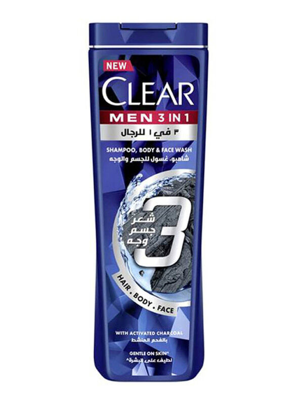 

Clear Men 3-in-1 Activated Charcoal Wash & Body Wash & Shampoo for All Hair Types, 200ml