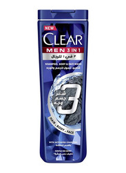 Clear Men 3-in-1 Activated Charcoal Wash & Body Wash & Shampoo for All Hair Types, 200ml