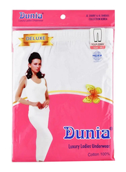 Duniya Luxury Long Pyjama for Women, White, M