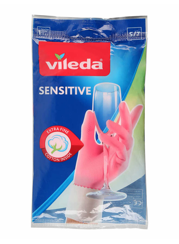 Vileda Sensitive Gloves, Small, 1 Pair