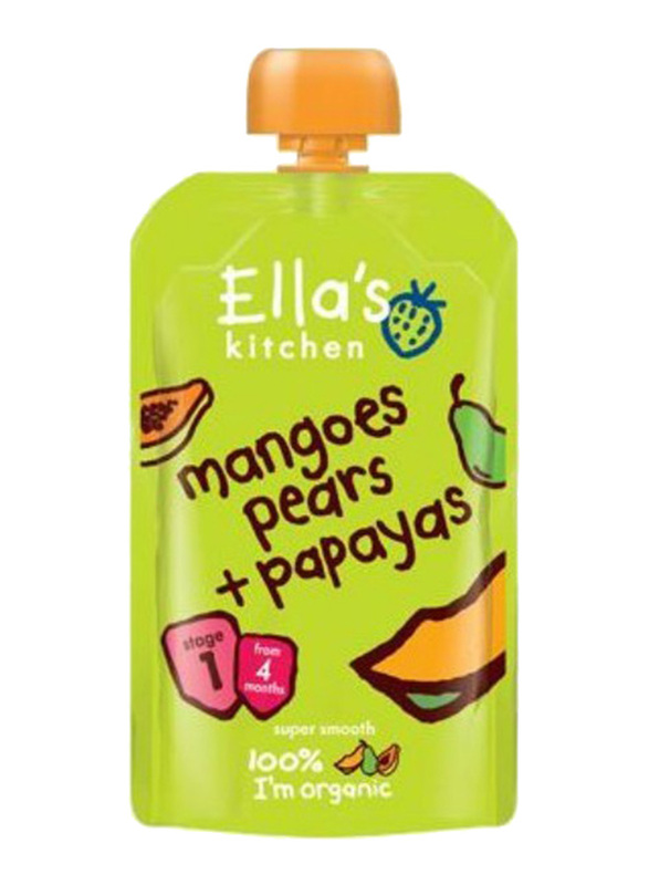 Ella's Kitchen Organic Mangoes, Pears and Papaya Baby Pouch, 4+ Months, 120g