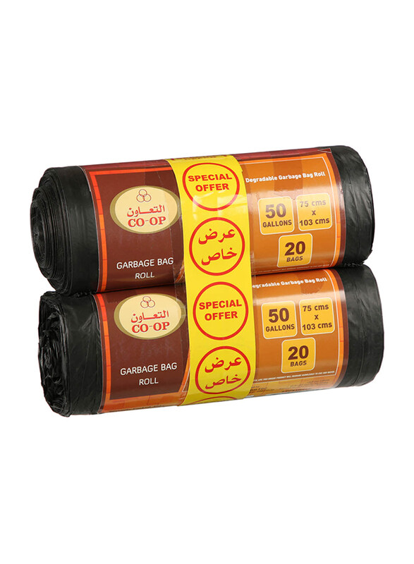 

CO-OP Garbage Bags Roll 50 Gallons, 2 x 20 Bags