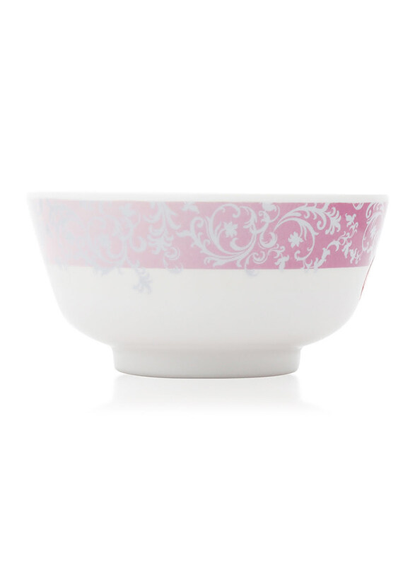 

Superware 4.5-inch Ceramic Round Rice Bowl, White/Pink