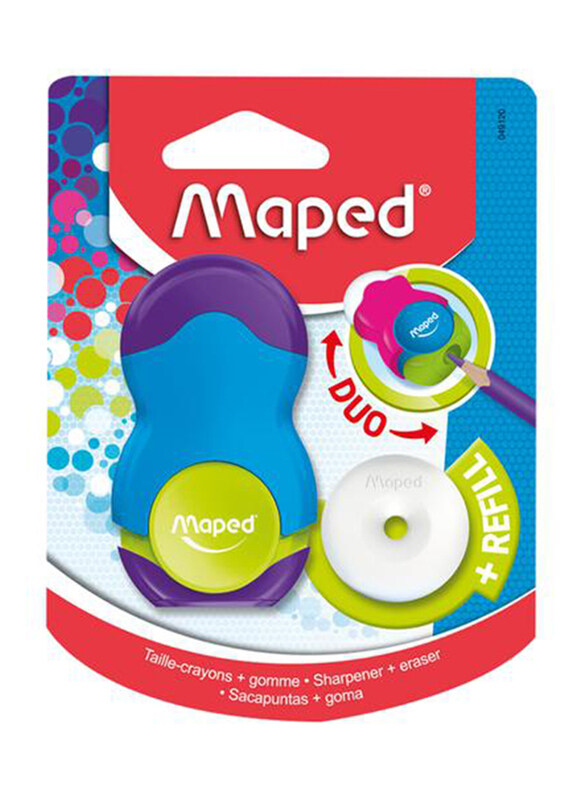 

Maped 1 Hole Pencil Sharpener with Eraser, Multicolour