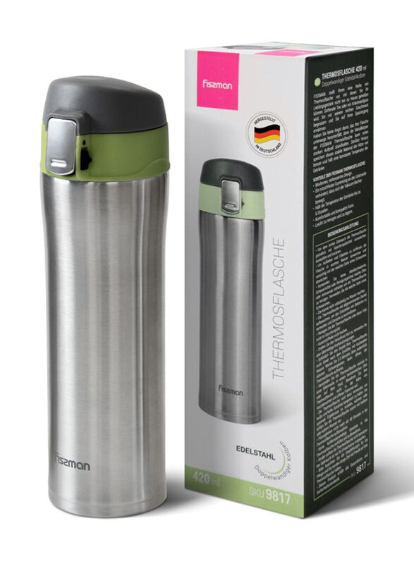 

Fissman 420ml Double Wall Vacuum Travel Mug, Grey